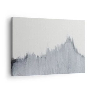 Cuadro sobre lienzo - Impresión de Imagen - Composición abstracta gris en estilo minimalista. - 70x50cm - Una señal misteriosa - Decoración de pared moderna para salón y dormitorio ARTTOR