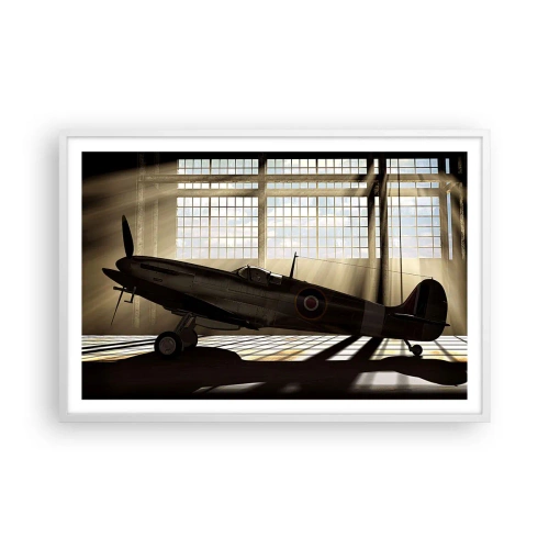 Póster en marco blanco - El descanso del guerrero - 91x61 cm