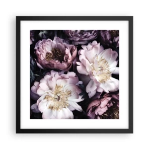 Póster en marco negro - Un ramo a la antigua usanza - 40x40 cm