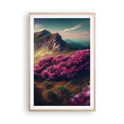 Póster en marco roble claro - Verano en las montañas - 61x91 cm