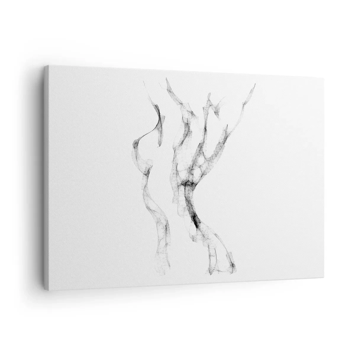 Cuadro sobre lienzo - Impresión de Imagen - Líneas delicadas y abstractas que se asemejan a estelas de humo sobre un fondo claro. - 70x50cm - Hermosa y fuerte - Decoración de pared moderna para salón y dormitorio ARTTOR