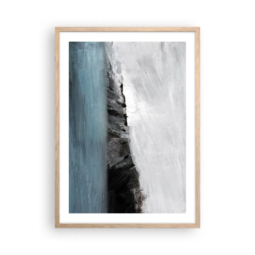 Póster en marco roble claro - Agua - tierra: un choque de elementos - 50x70 cm