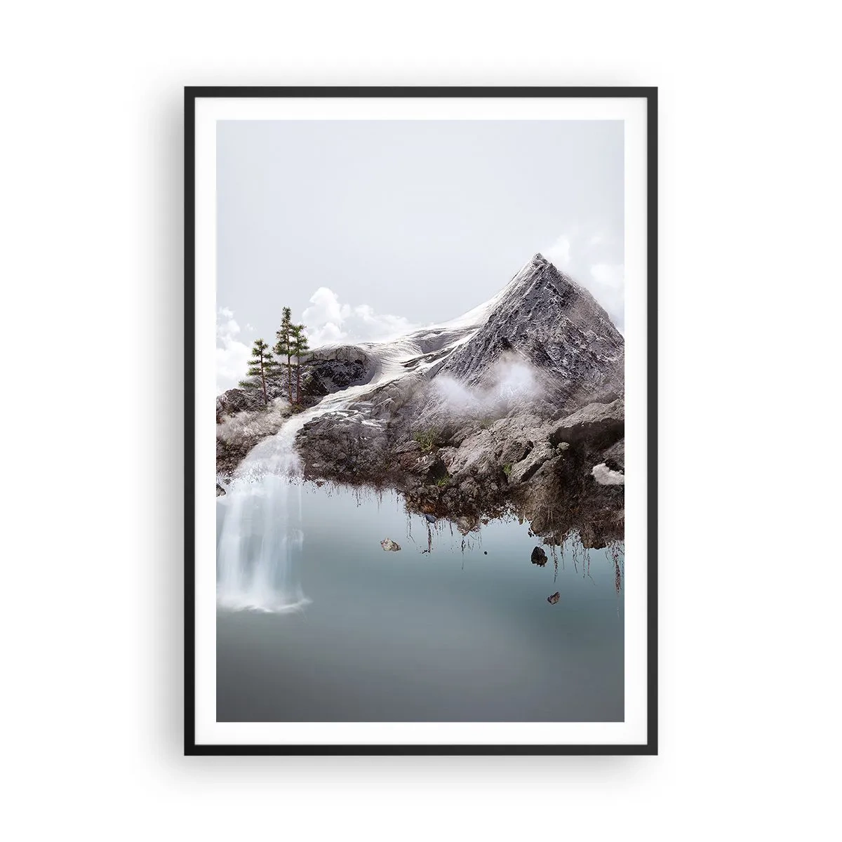 Póster en marco negro - Isla surrealista - 70x100 cm