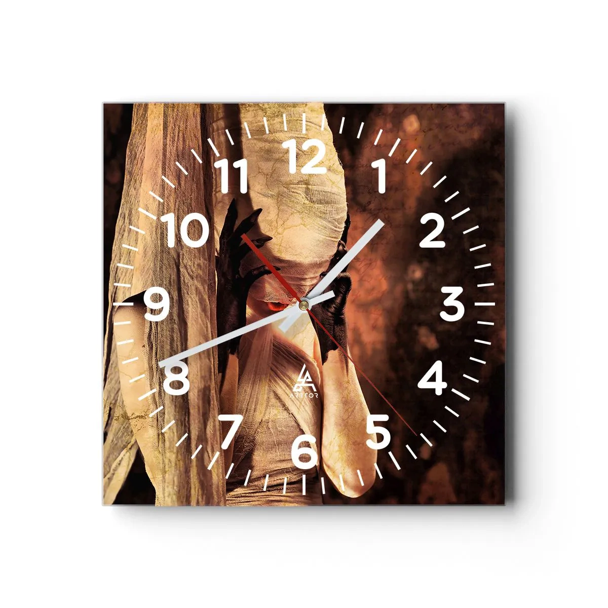 Reloj de pared - Reloj de vidrio - Entre el bien y el mal - 40x40 cm