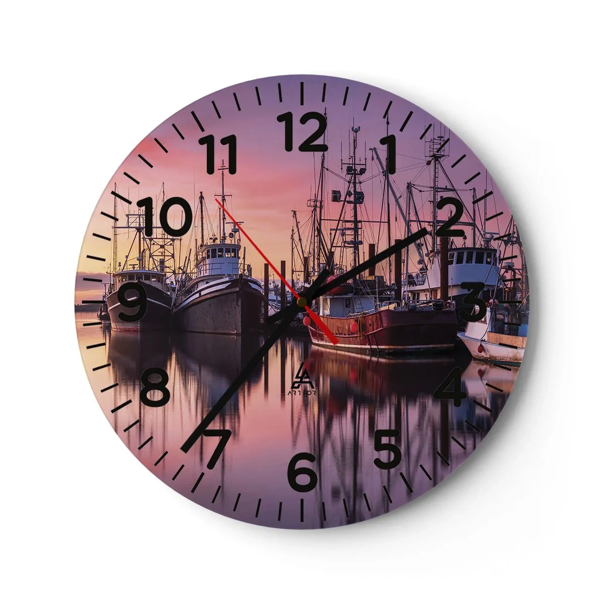 Reloj de pared - Reloj de vidrio - Descanso antes de partir - 30x30 cm