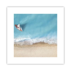 Póster - Frontera celeste y dorada - 30x30 cm