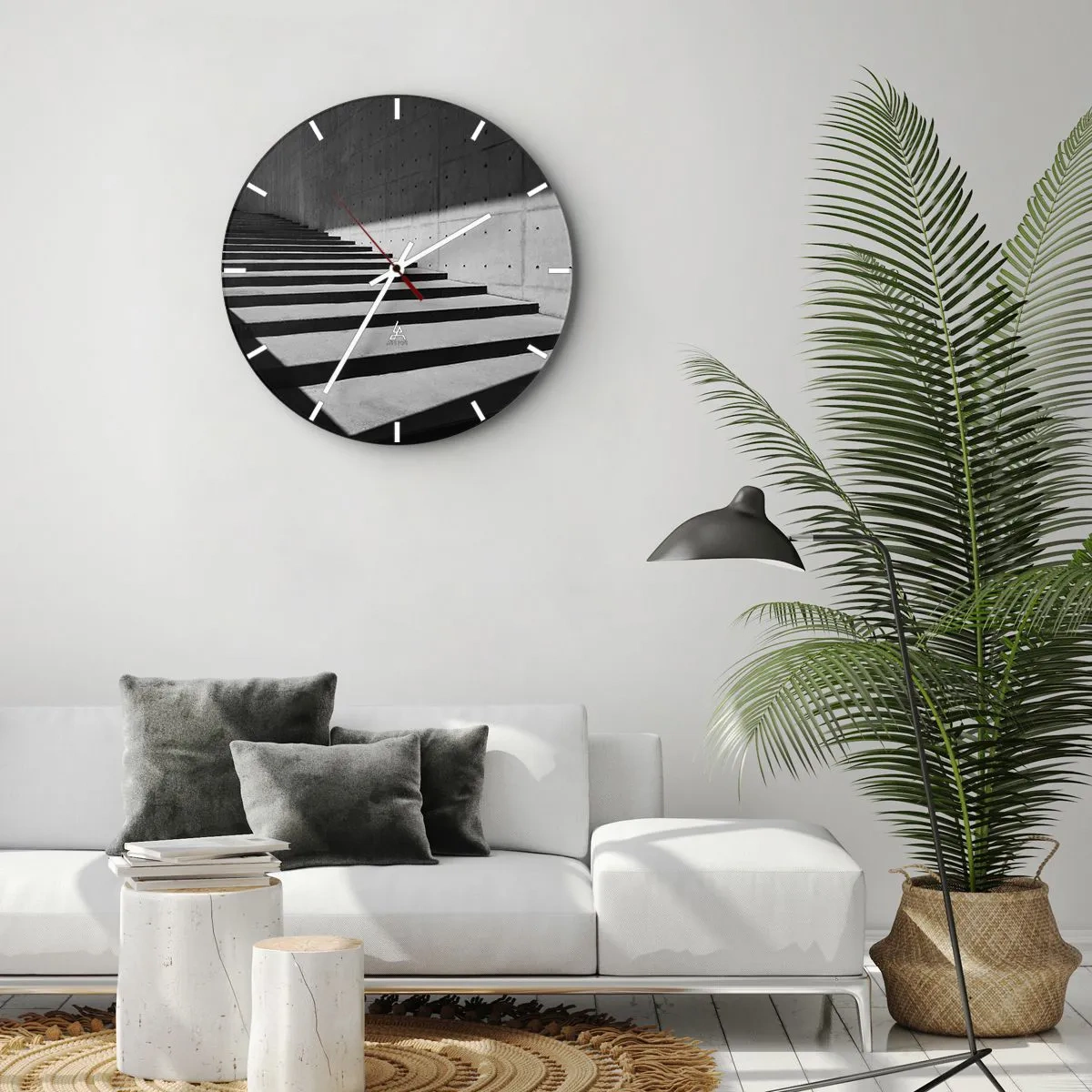 Reloj de pared - Reloj de vidrio - La cruda belleza del modernismo - 30x30 cm