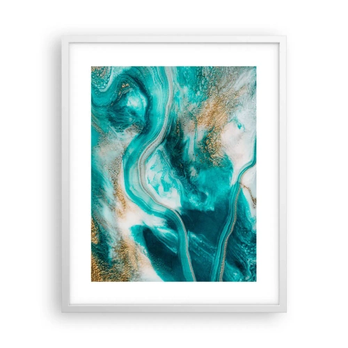Póster en marco blanco - Río de oro - 40x50 cm