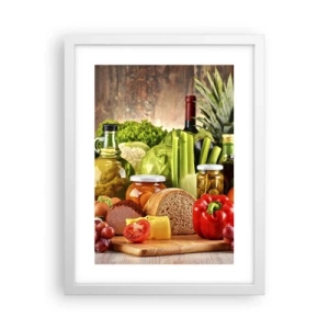 Póster en marco blanco - La mesa está lista - 30x40 cm