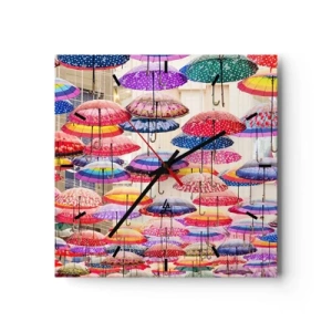 Reloj de pared - Reloj de vidrio - Pradera urbana - 40x40 cm