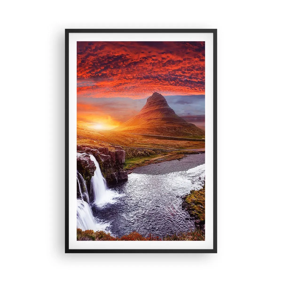 Póster en marco negro - Una vista de la Tierra Media - 61x91 cm