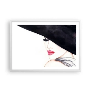 Póster en marco blanco - Elegancia y sensualidad - 70x50 cm