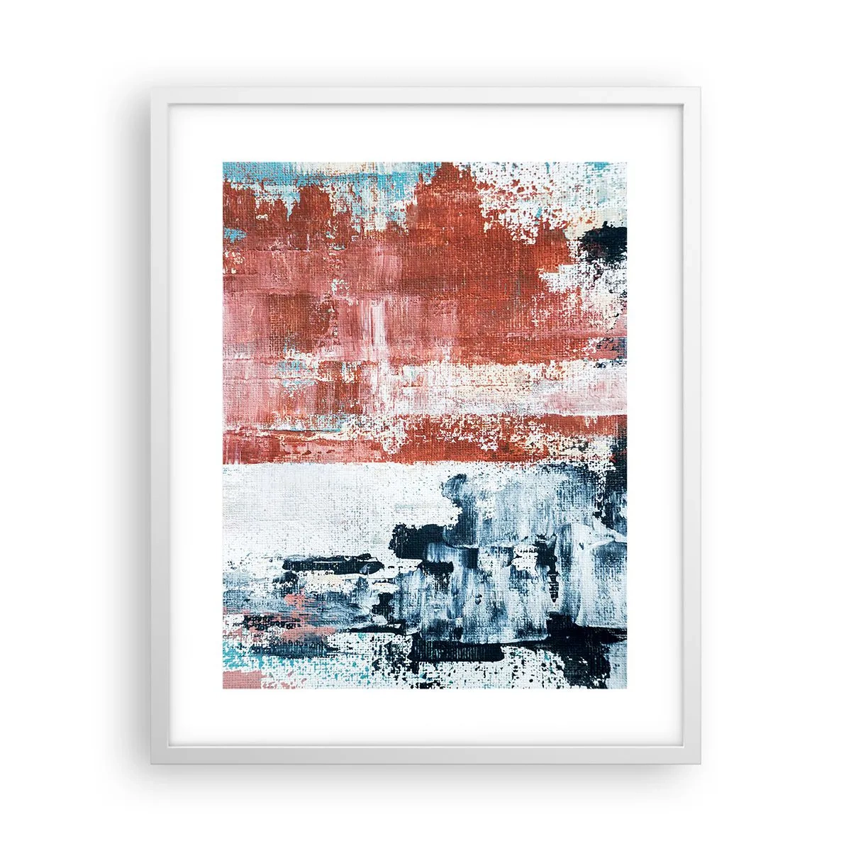 Póster en marco blanco - Mitad abstracción, mitad abstracción - 40x50 cm