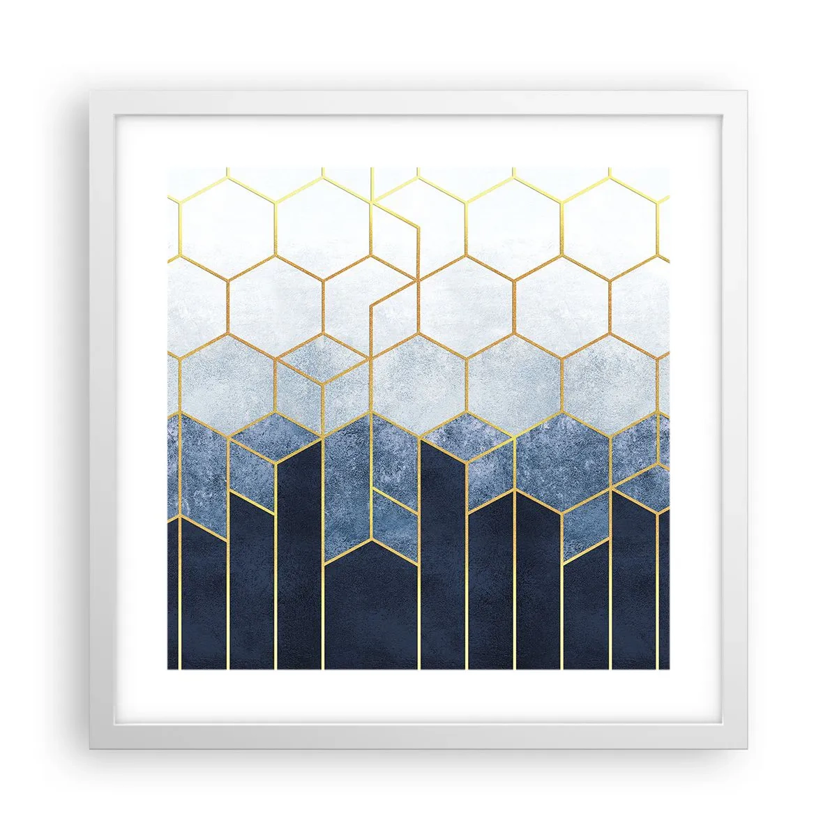 Póster en marco blanco - Composición rítmica visual - 40x40 cm