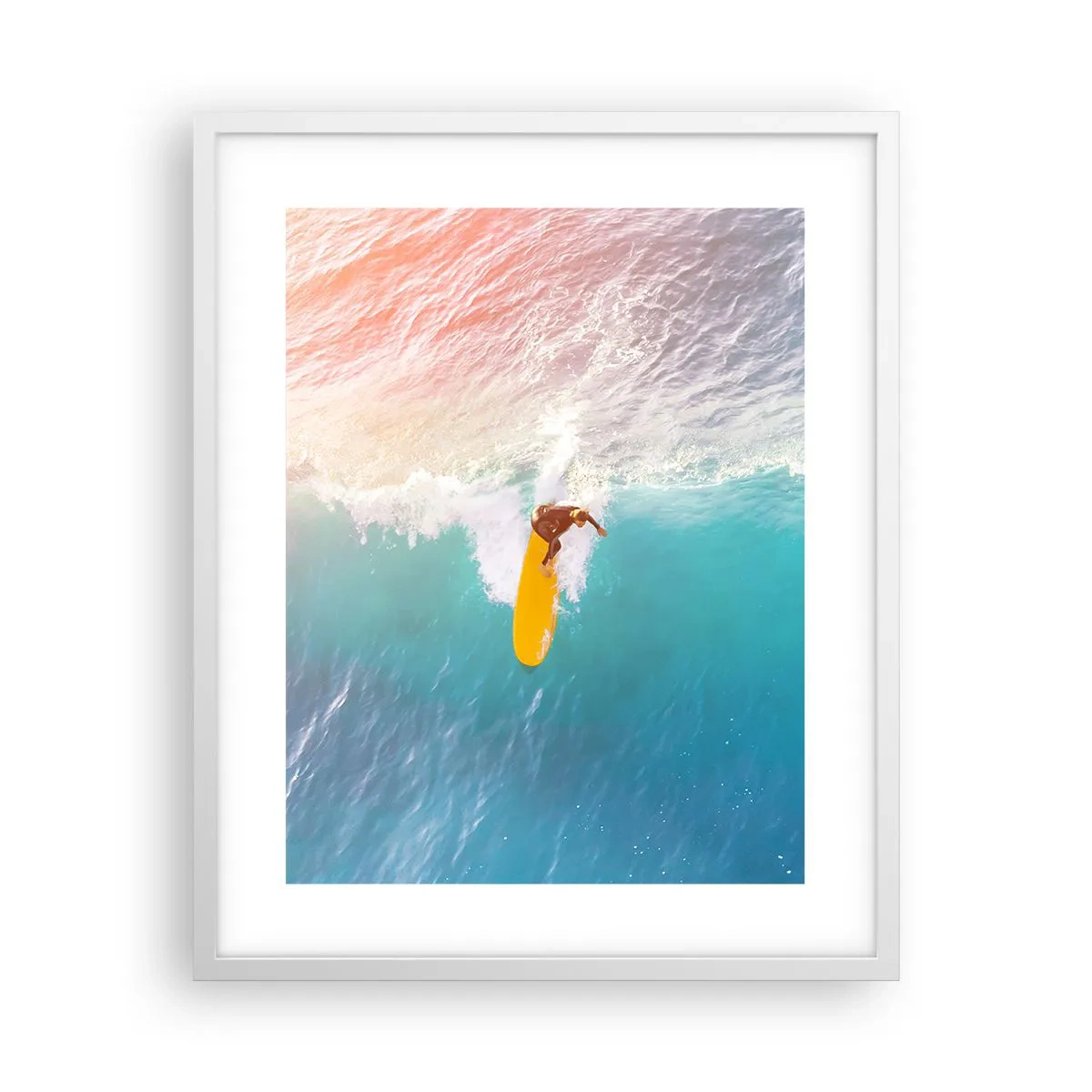 Póster en marco blanco - Jinete del océano - 40x50 cm
