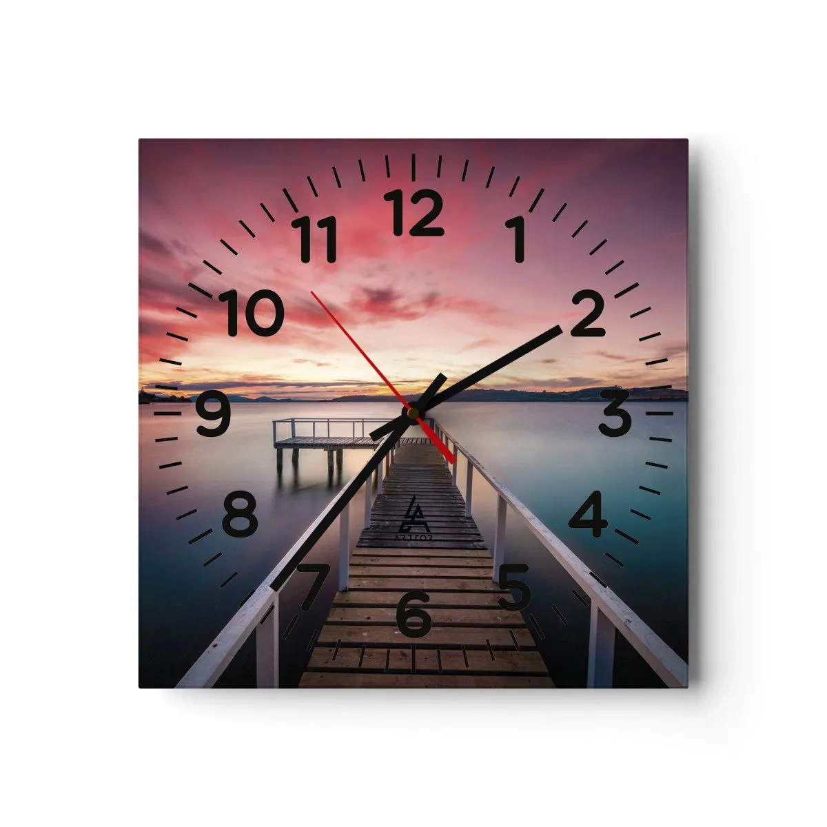 Reloj de pared - Reloj de vidrio - La suave llama del atardecer - 30x30 cm