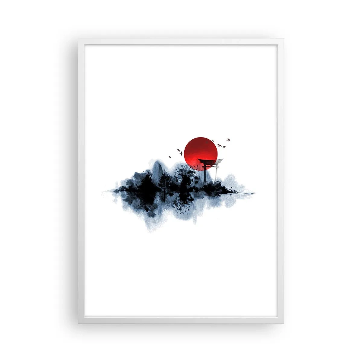Póster en marco blanco - Visión japonesa - 50x70 cm