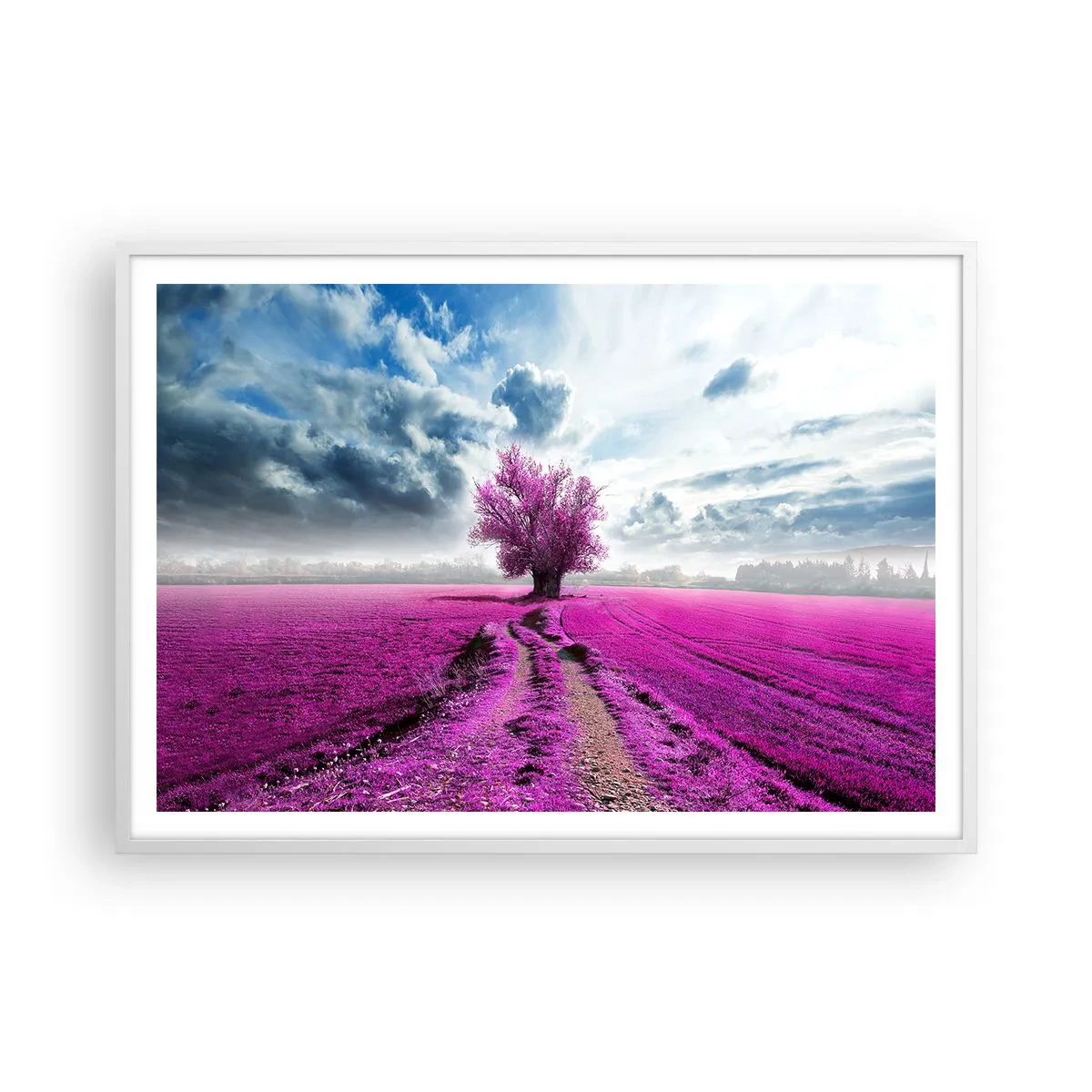 Póster en marco blanco - El brezal - un encanto - 100x70 cm