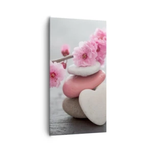Cuadro sobre lienzo - Impresión de Imagen - Felicidad con la flor del cerezo - 65x120 cm