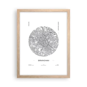 Póster en marco roble claro - Anatomía de Birmingham - 30x40 cm