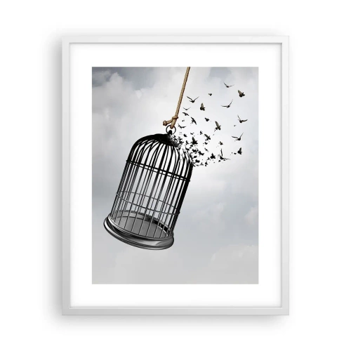 Póster en marco blanco - Fe... Esperanza... ¡Libertad! - 40x50 cm