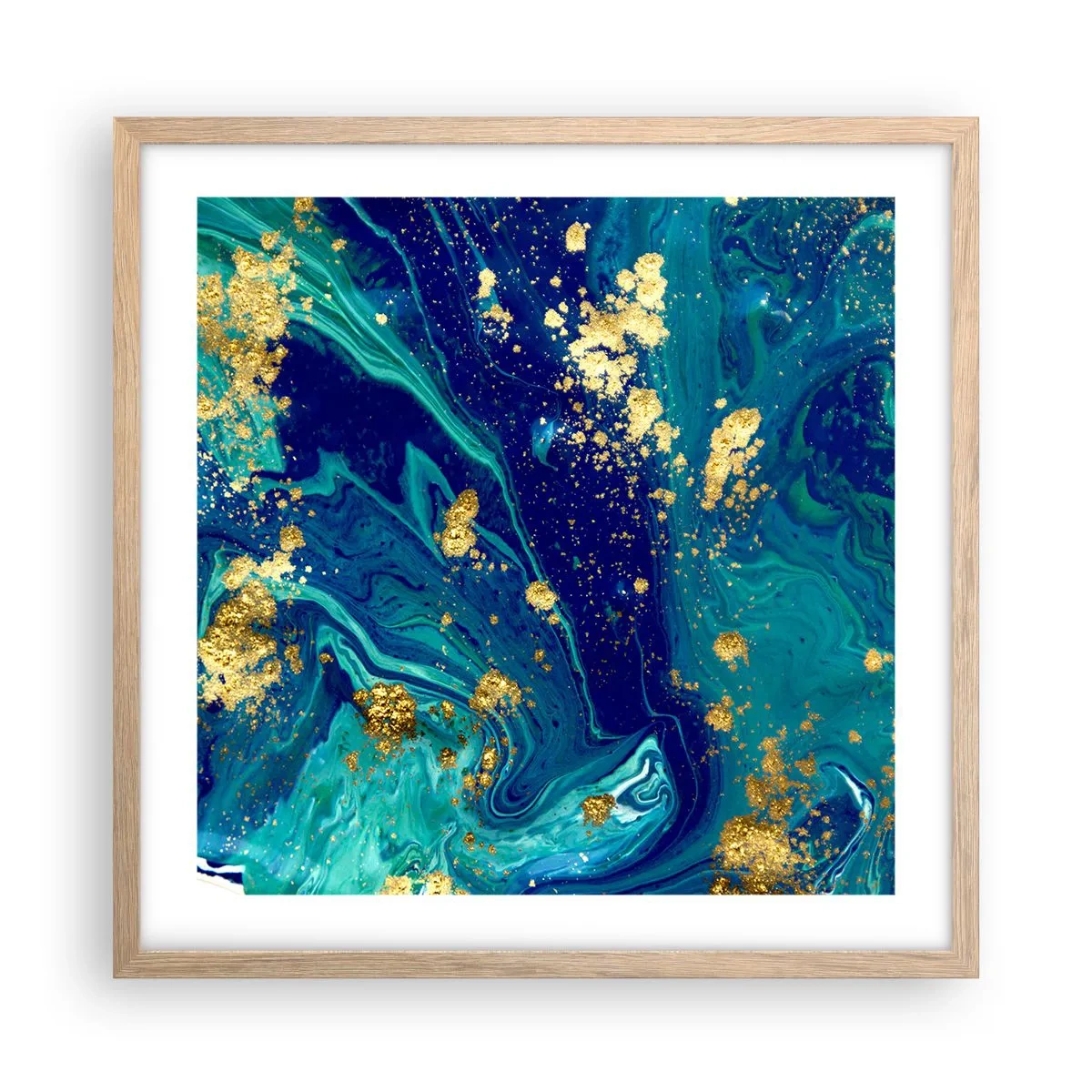 Póster en marco roble claro - Pétalos de sol  - 50x50 cm