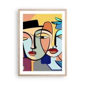 Póster en marco roble claro - Randez vous de Picasso - 50x70 cm