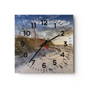 Reloj de pared - Reloj de vidrio - Invitación a un paseo - 40x40 cm