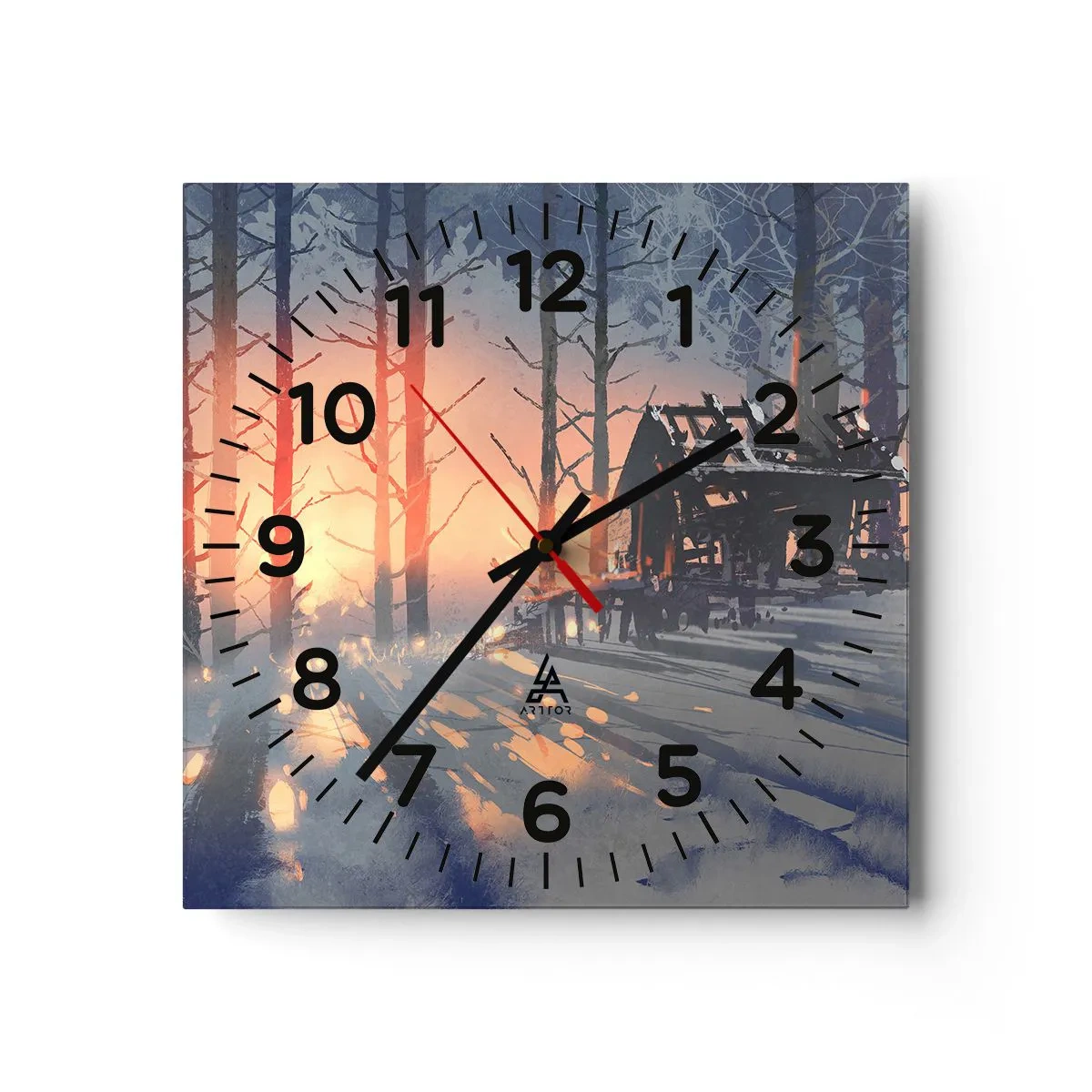 Reloj de pared - Reloj de vidrio - Solo el sol es testigo - 30x30 cm