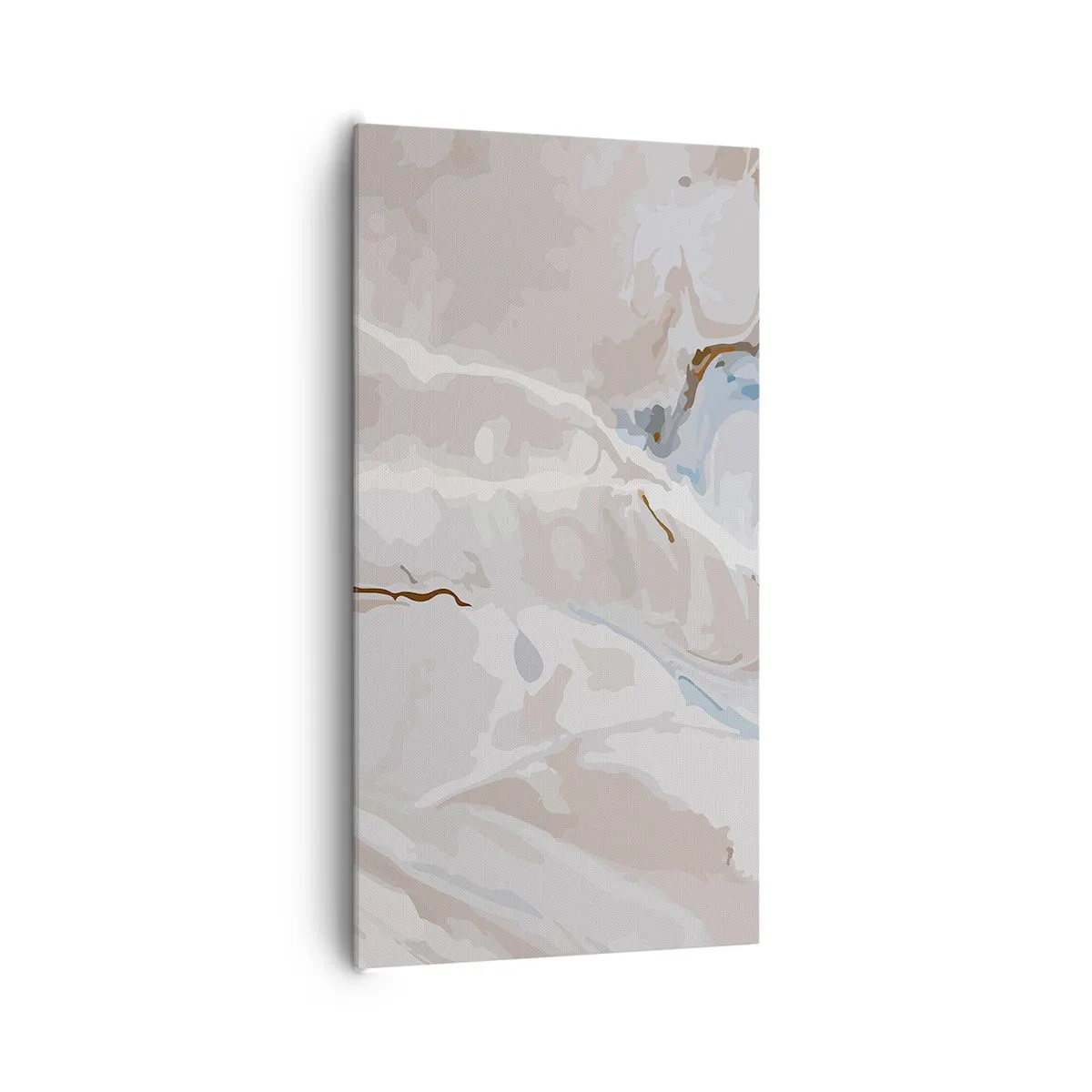 Cuadro sobre lienzo - Impresión de Imagen - El azul serpentea por el blanco - 65x120 cm