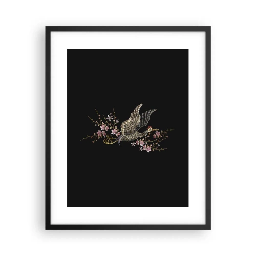 Póster en marco negro - Ave florida - 40x50 cm
