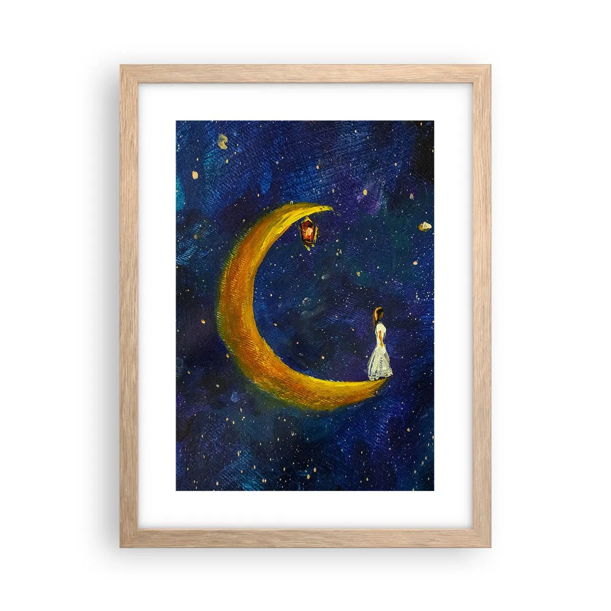 Póster en marco roble claro - La llamada de la Luna - 30x40 cm