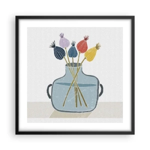 Póster en marco negro - Como una semilla de amapola - 50x50 cm