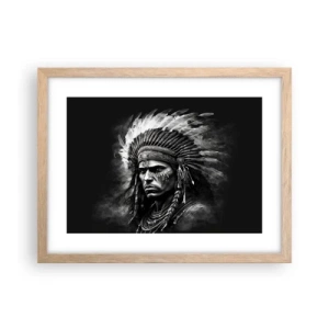 Póster en marco roble claro - Líder y guerrero - 40x30 cm