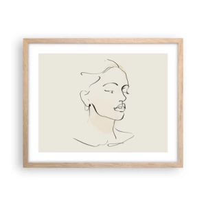 Póster en marco roble claro - Líneas que muestran seguridad - 50x40 cm