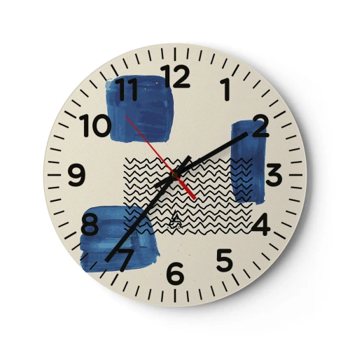 Reloj de pared - Reloj de vidrio - Un cuarteto abstracto - 40x40 cm