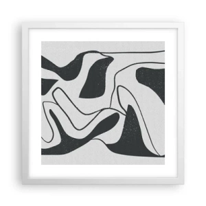 Póster en marco blanco - Juego abstracto en un laberinto - 40x40 cm