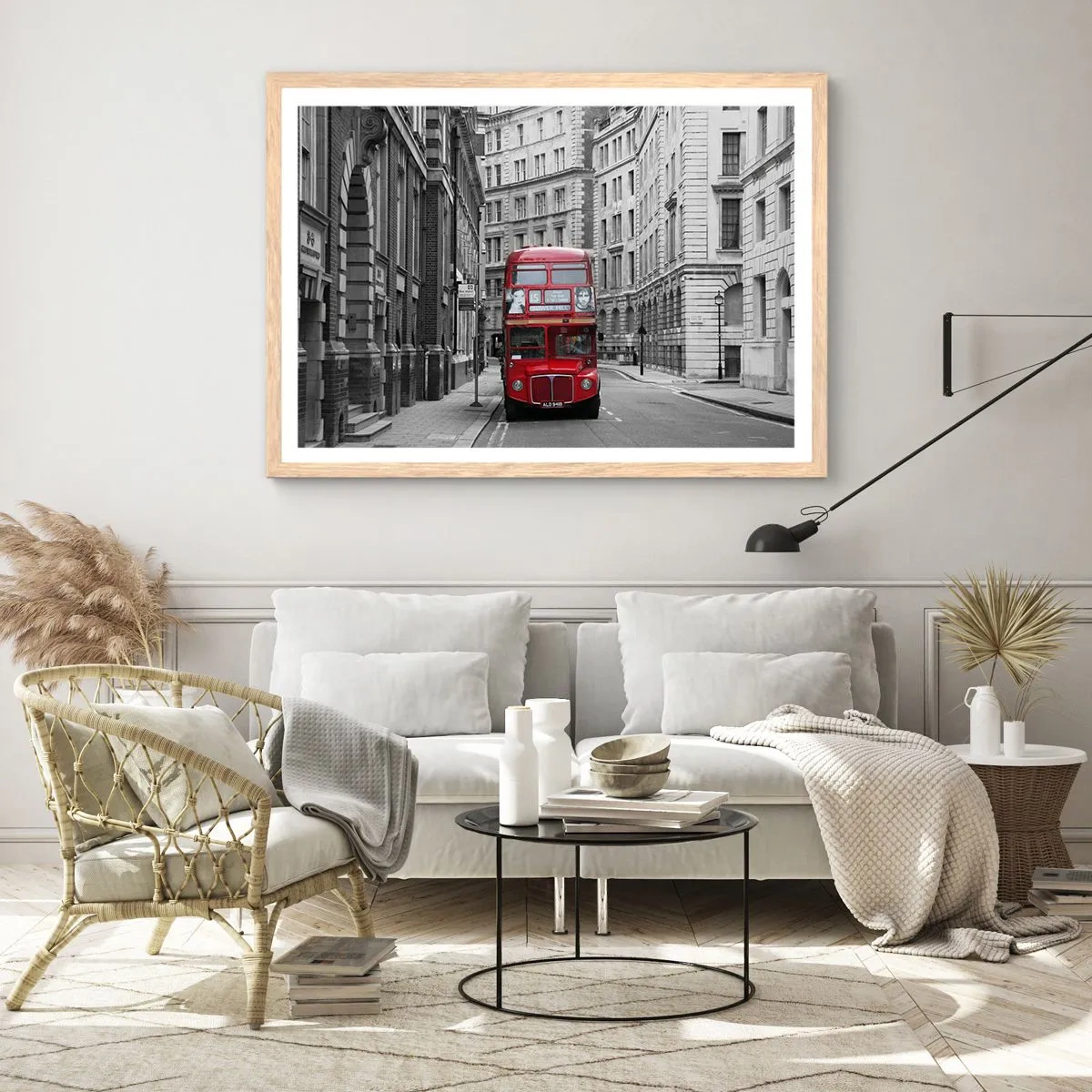 Póster en marco roble claro - La vida cotidiana no tiene por qué ser gris - 100x70 cm