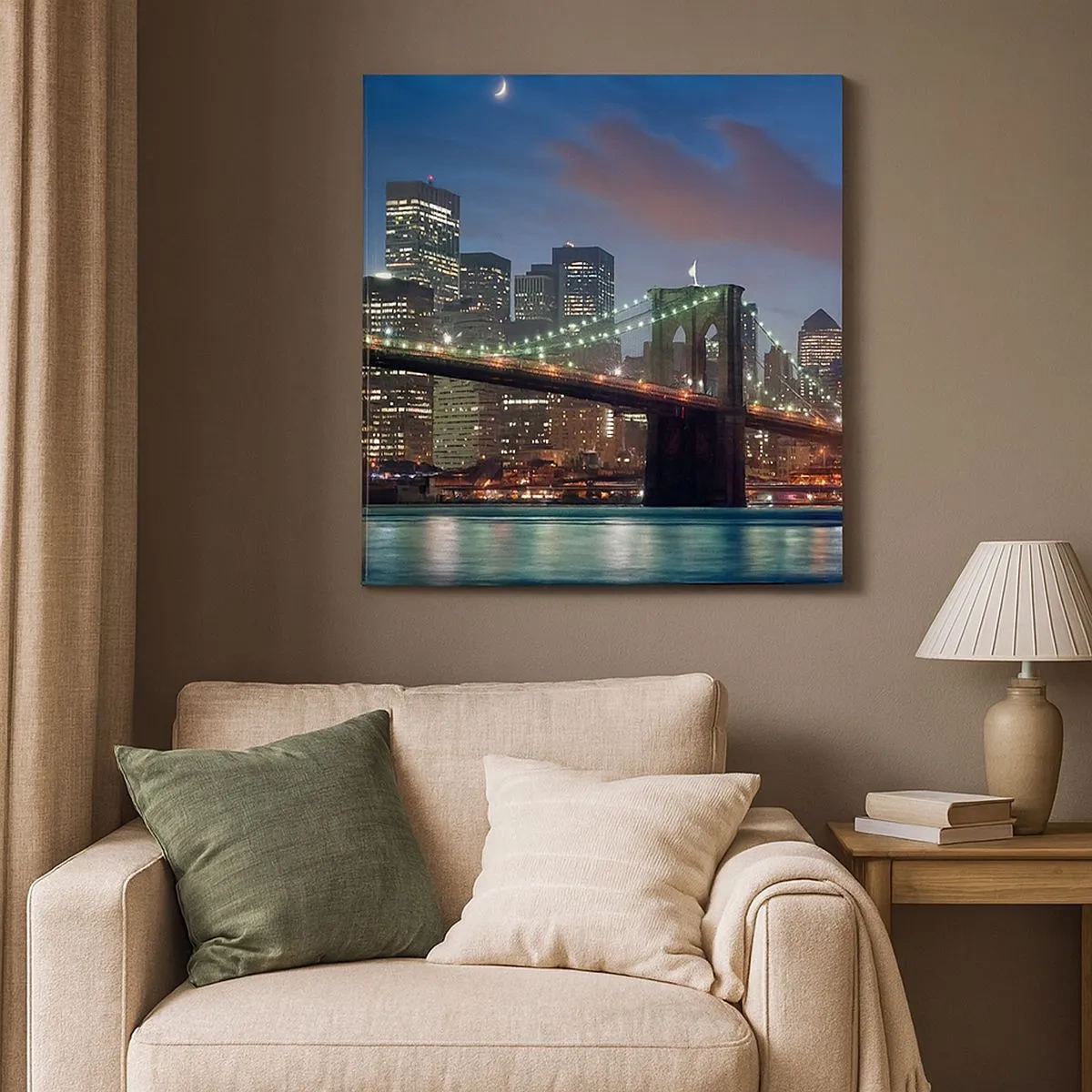 Cuadro sobre lienzo - Impresión de Imagen - Una noche iluminada - 30x30 cm