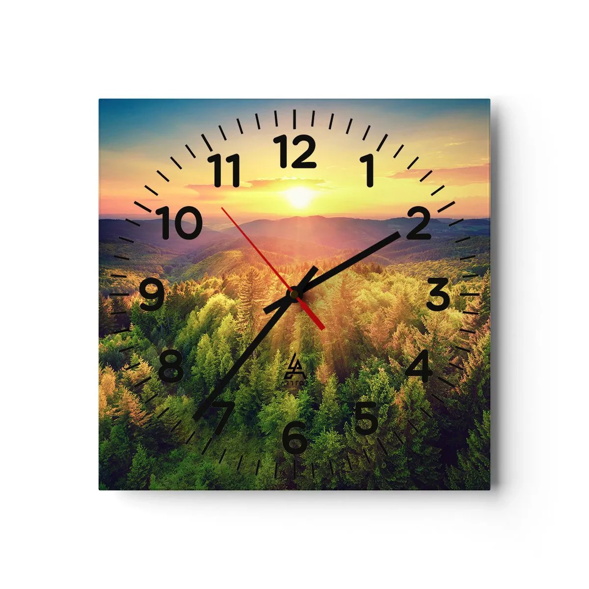 Reloj de pared - Reloj de vidrio - Desde lo alto - 40x40 cm