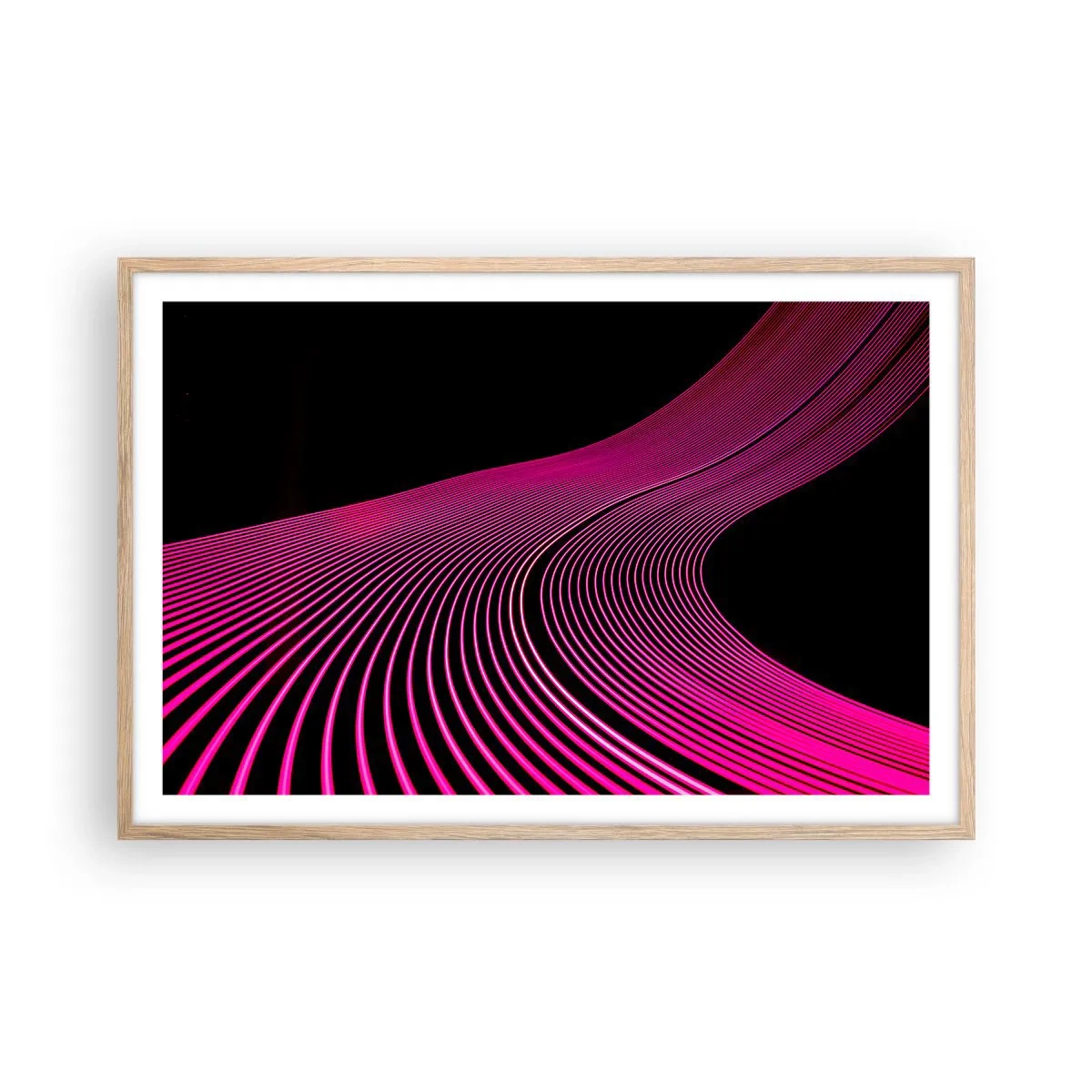 Póster en marco roble claro - Avenida de luz - 91x61 cm