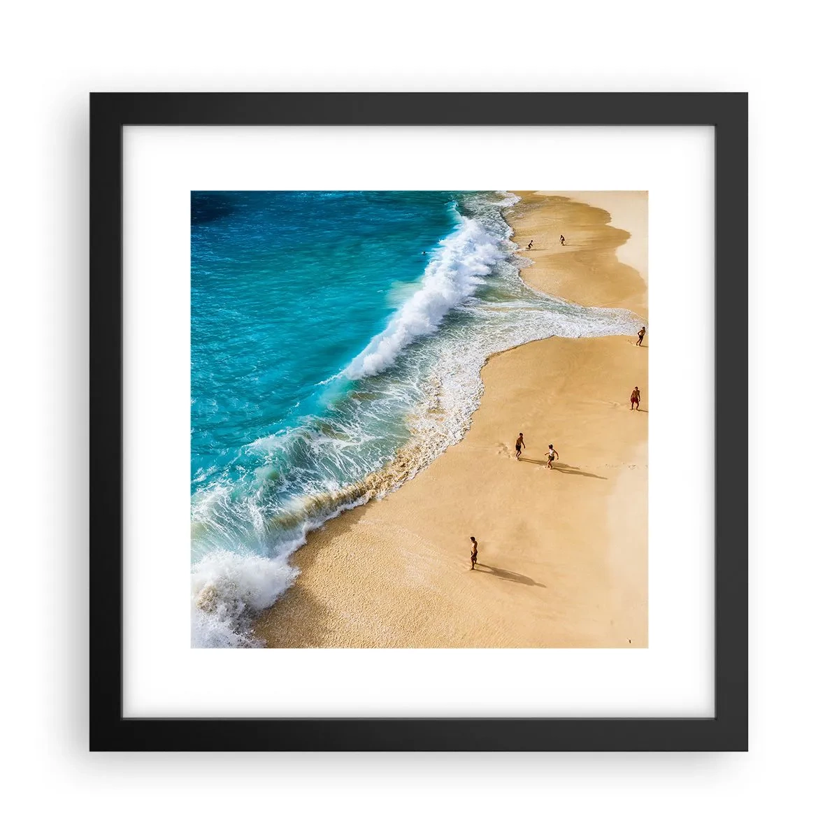 Póster en marco negro - Y luego el sol, la playa... - 30x30 cm