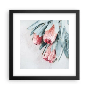 Póster en marco negro - Avergonzada de su propia belleza - 30x30 cm