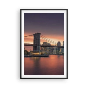 Póster en marco negro - Ahogado en el silencio lila - 61x91 cm