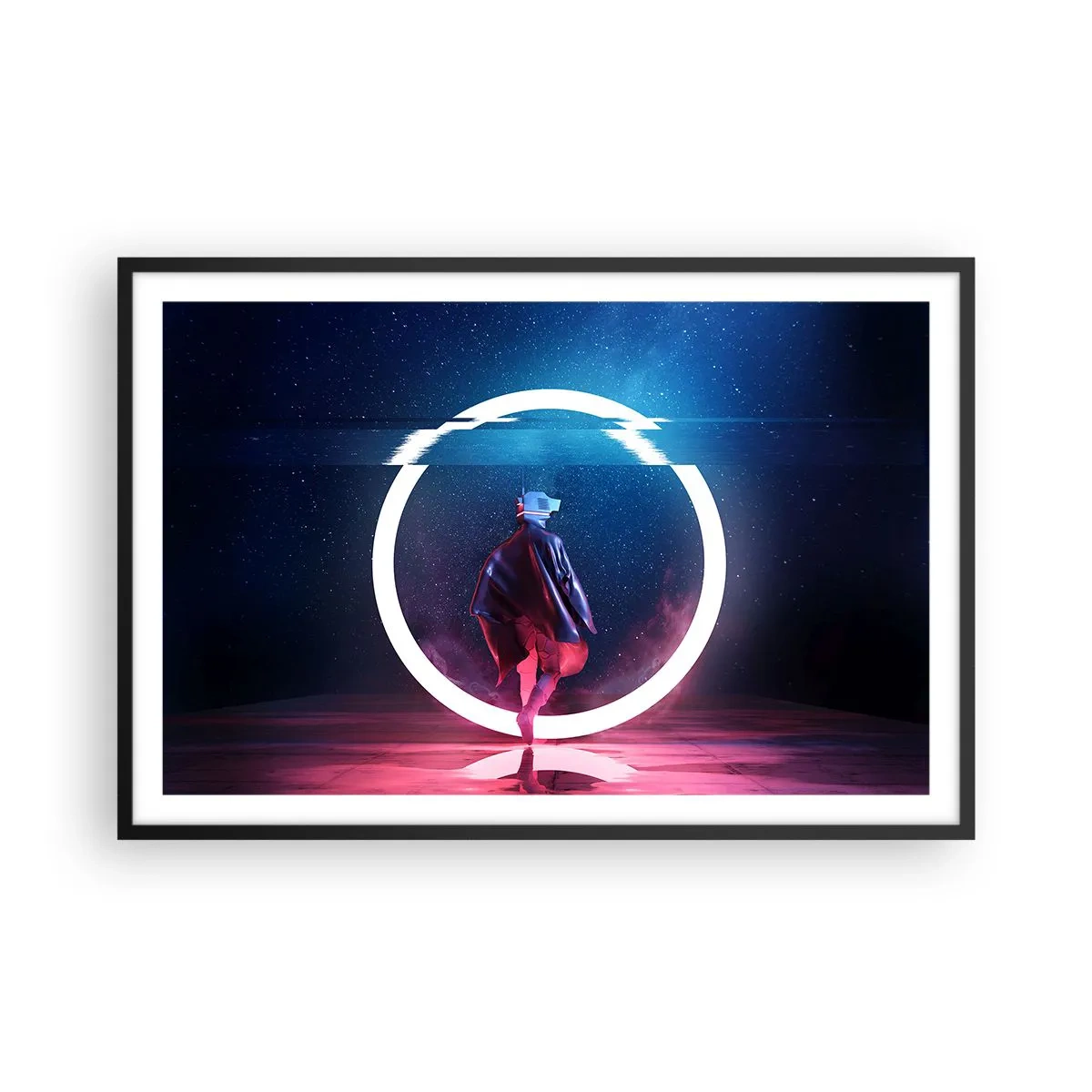 Póster en marco negro - Entre mundos - 91x61 cm