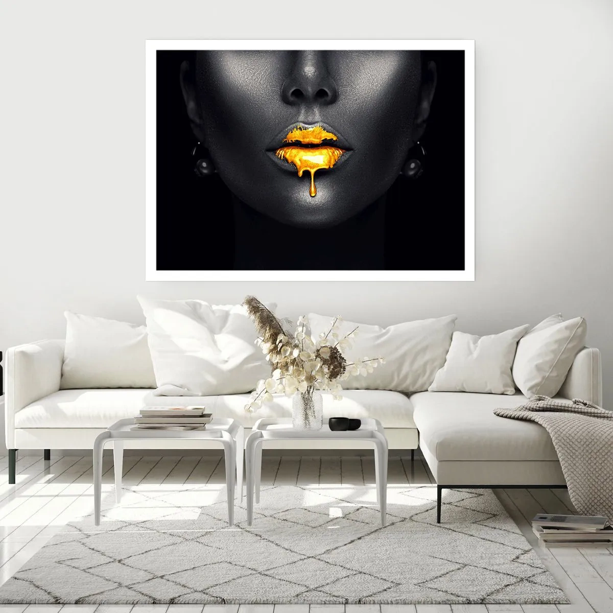 Póster - Labios de oro - 70x50 cm