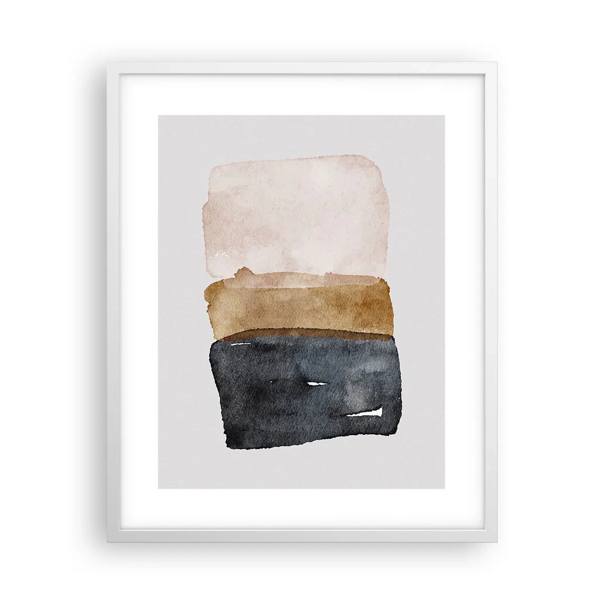 Póster en marco blanco - Una composición de colores tierra - 40x50 cm