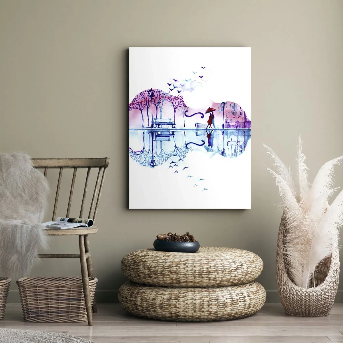 Cuadro sobre lienzo - Impresión de Imagen - Te traeré cánticos de lluvia - 55x100 cm