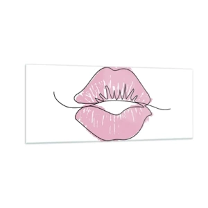 Cuadro sobre vidrio - Impresiones sobre Vidrio - ¿Listo para un beso? - 100x40 cm