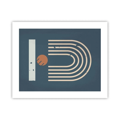 Póster - Geometría sobre azul marino - 50x40 cm